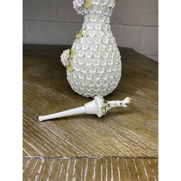 Antique Meissen Style Snowball Schneeballen Flower Perfume Bottle Vanity Cologne - Picture 8 of 12
